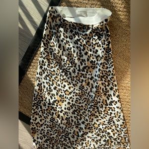 Babaton cheetah print slip skirt